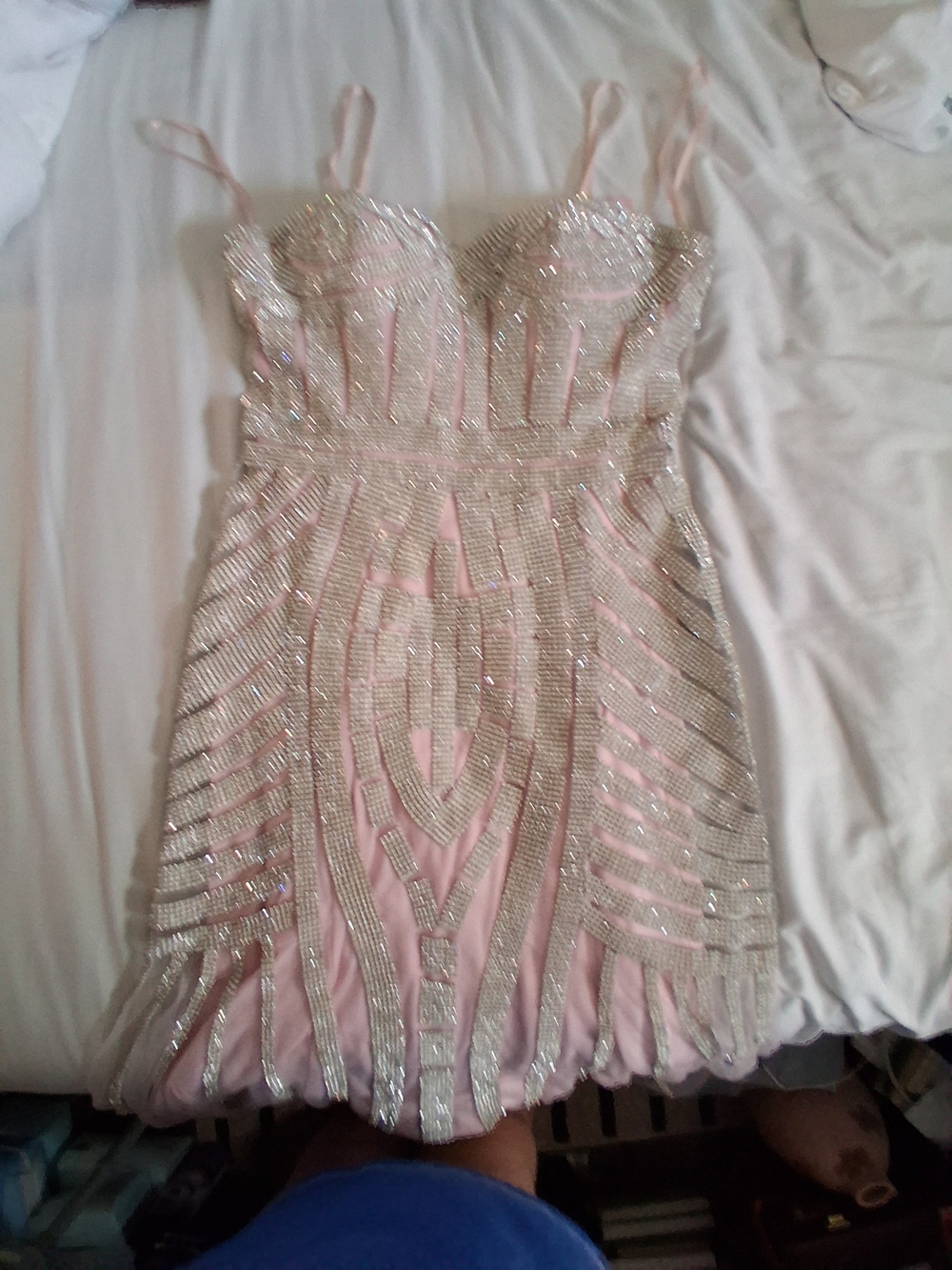adidas Pink Beaded Mini Dress